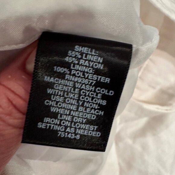 Liz Claiborne Womens White Straight Leg Linen Blend Career Pants Size 18 new - Picture 6 of 10